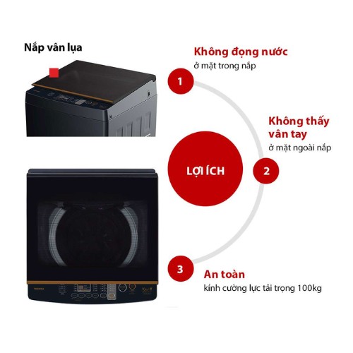 Máy giặt TOSHIBA Lồng đứng Inverter 10 kg AW-DM1100JV (MK)